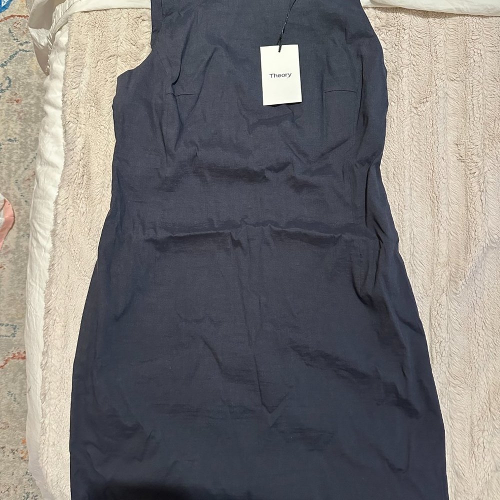 Theory Square Neck Mini Dress in NAVY